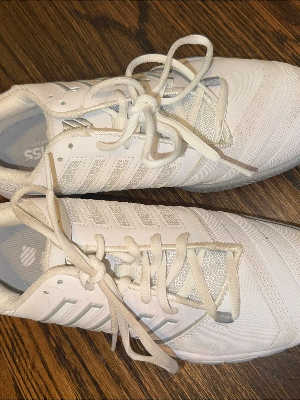 K-Swiss All-White Lace-Up athletic Sneakers